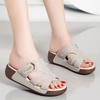 Soft-soled non-slip thick-soled slope-heeled sandals for women's 2025 summer outer wear fashion explosion casual versatile simple beach shoes