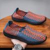 Sneakers Estive da Uomo Nere Treccia Spiaggia Morbide Leggere Scarpe Sportive Casual Tessuto Traspirante Slip on Ballerine