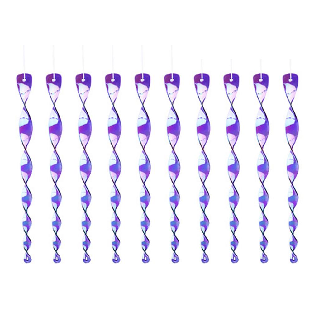 10Pack Rotating Bird Deterrents Spirals Reflective Wind Chime Garden Decors Visual Scare Tool for Patios Backyard Use