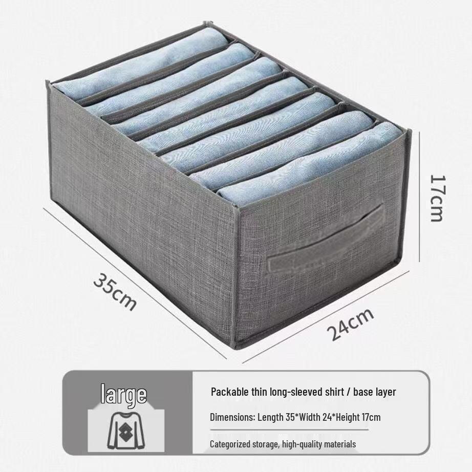 Jeans and Clothing Storage Box With Compartments