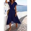 Europe, America 2026 summer new beach vacation irregular straps temperament polka dot dress