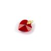 Doreen Box 2pcs Brass Glass Wine Red Heart Charms Valentine'S Day Heart Faceted Pendants For Women Diy Necklace Gift 19mm X 14mm