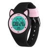 Smartwatch com tema de gato para meninas, preto, com pedômetro, recarregável, relógio digital à prova d'água, relógio esportivo, relógio de fitness, alarme vibratório, data, da