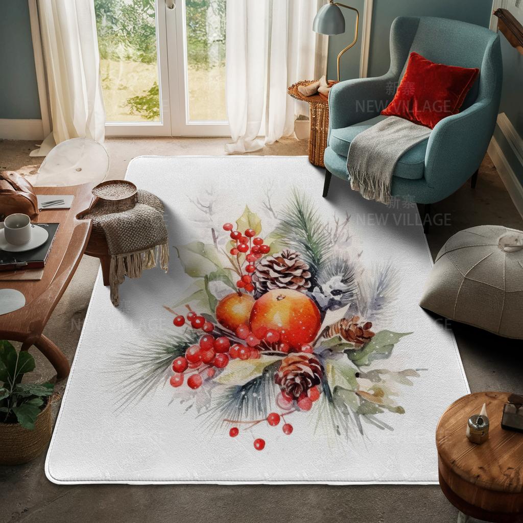 House Entrance Carpet Home Door Mat Living Room Bath Foot Bathroom Non-slip Water Absorption Rugs Bath Merry Christmas Winter