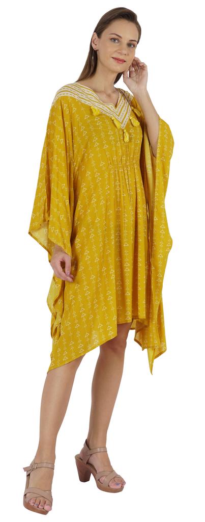Moomaya Damen Sommer Strandmode Party Kimono Kaftan Bedrucktes Kaftan Kleid Maxi