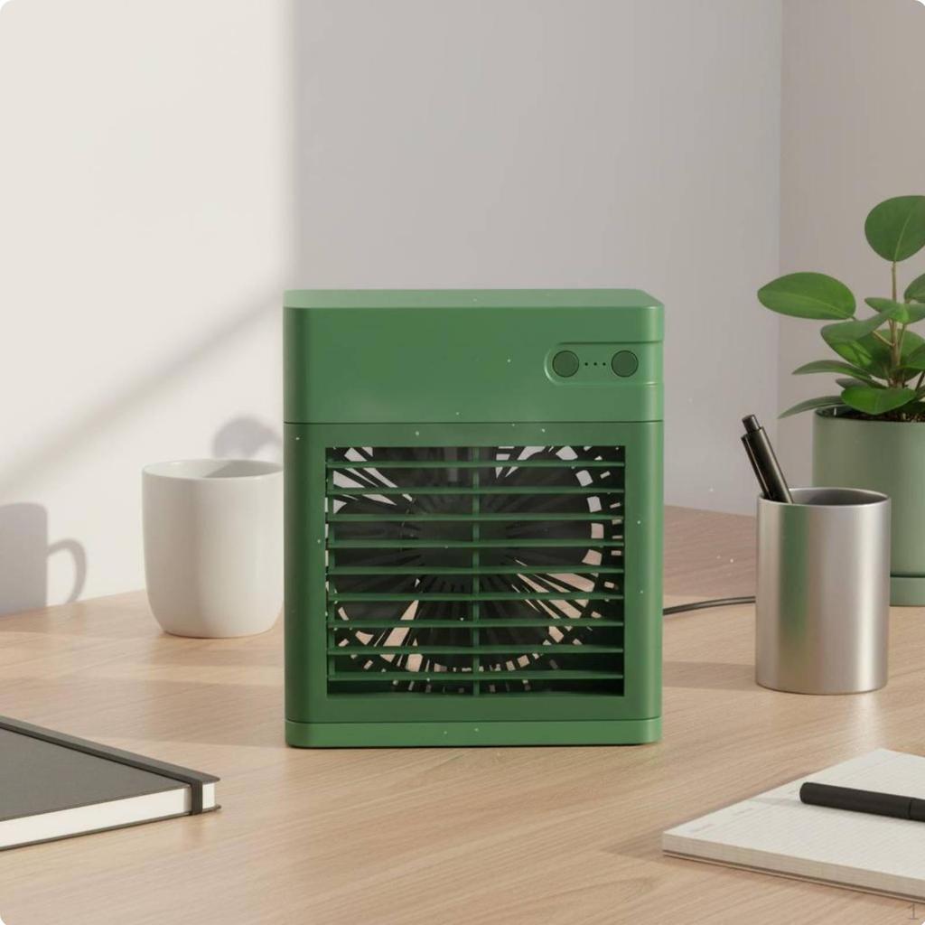 USB Desk Fan with Humidifier Removable Water Tank Desktop Misting Quiet Personal Cooling Chiller