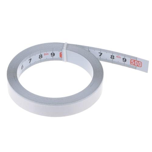 uxcell Self-Adhesive Tape Measure, 500cm Metric, Left-Right Reading, Self-Adhesive Steel Workbench Ruler, White