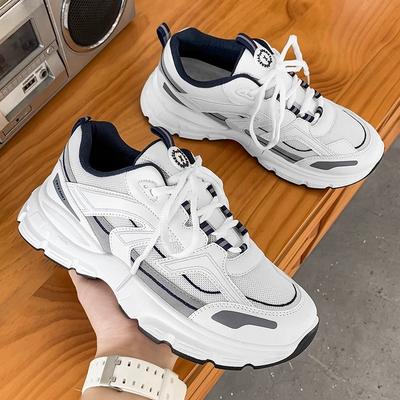 Men's Shoes New Trendy and Versatile Summer Breathable Thin Mesh Sports and Leisure Heightening Dad Trendy Shoes