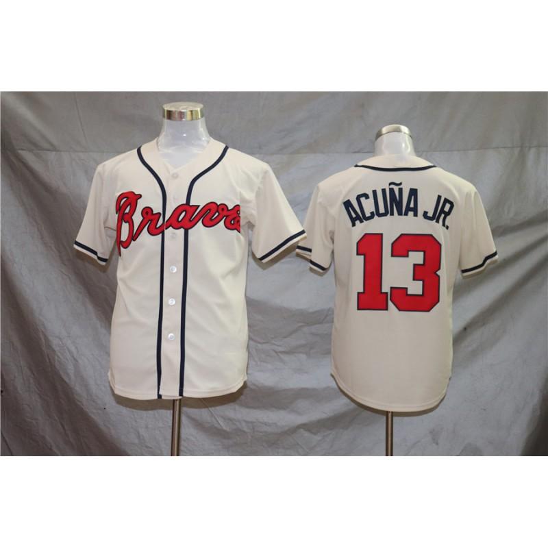 Atlanta Braves Retro Fan Baseball Jersey 5 13 44MN Embroidered Stitched Sport Shirt Unisex Athletic Wear