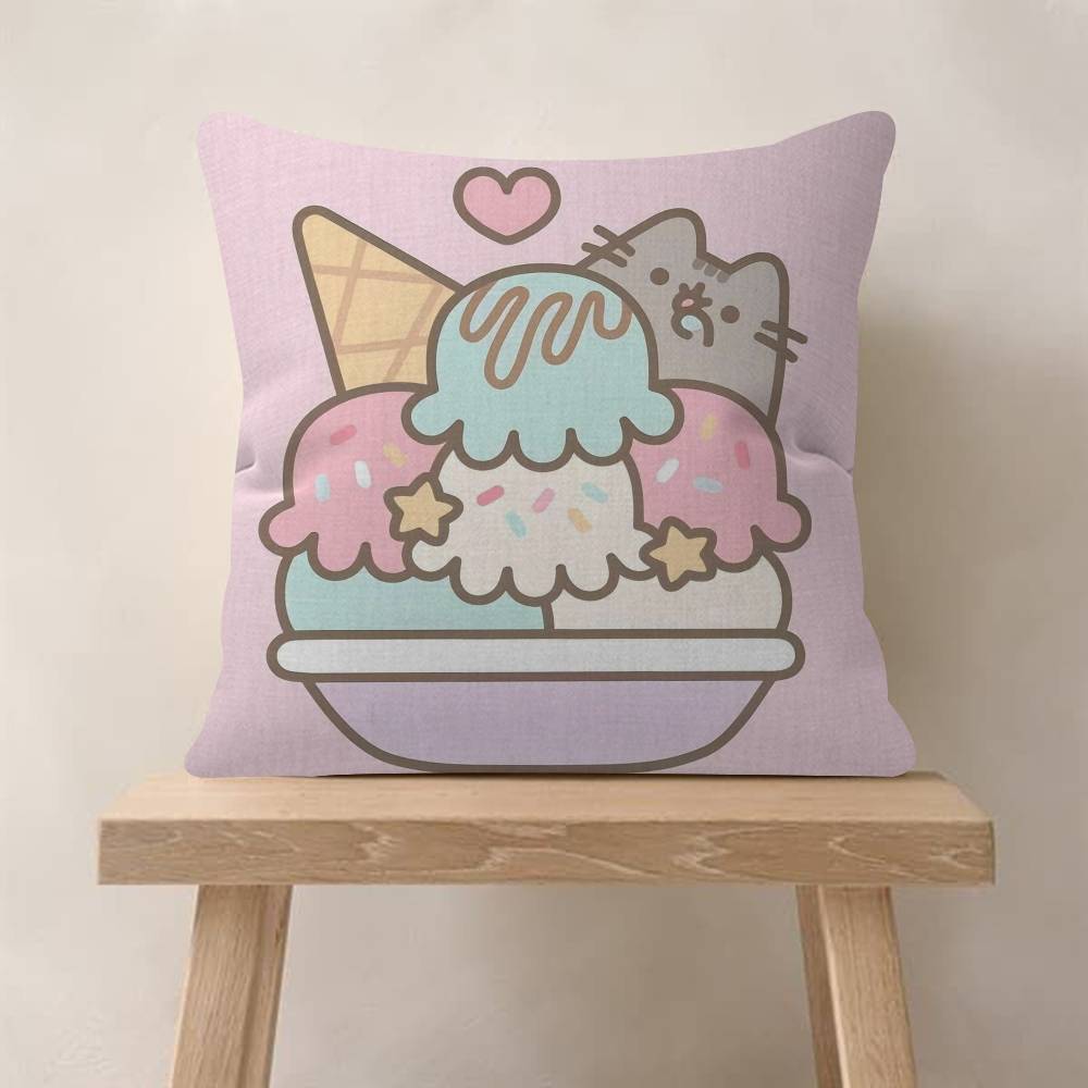 Cute PpusheensS Pillowcase Toon Gift Cushion Cover Bedroom Home Sofa Chair Seat Decor Pillow Case