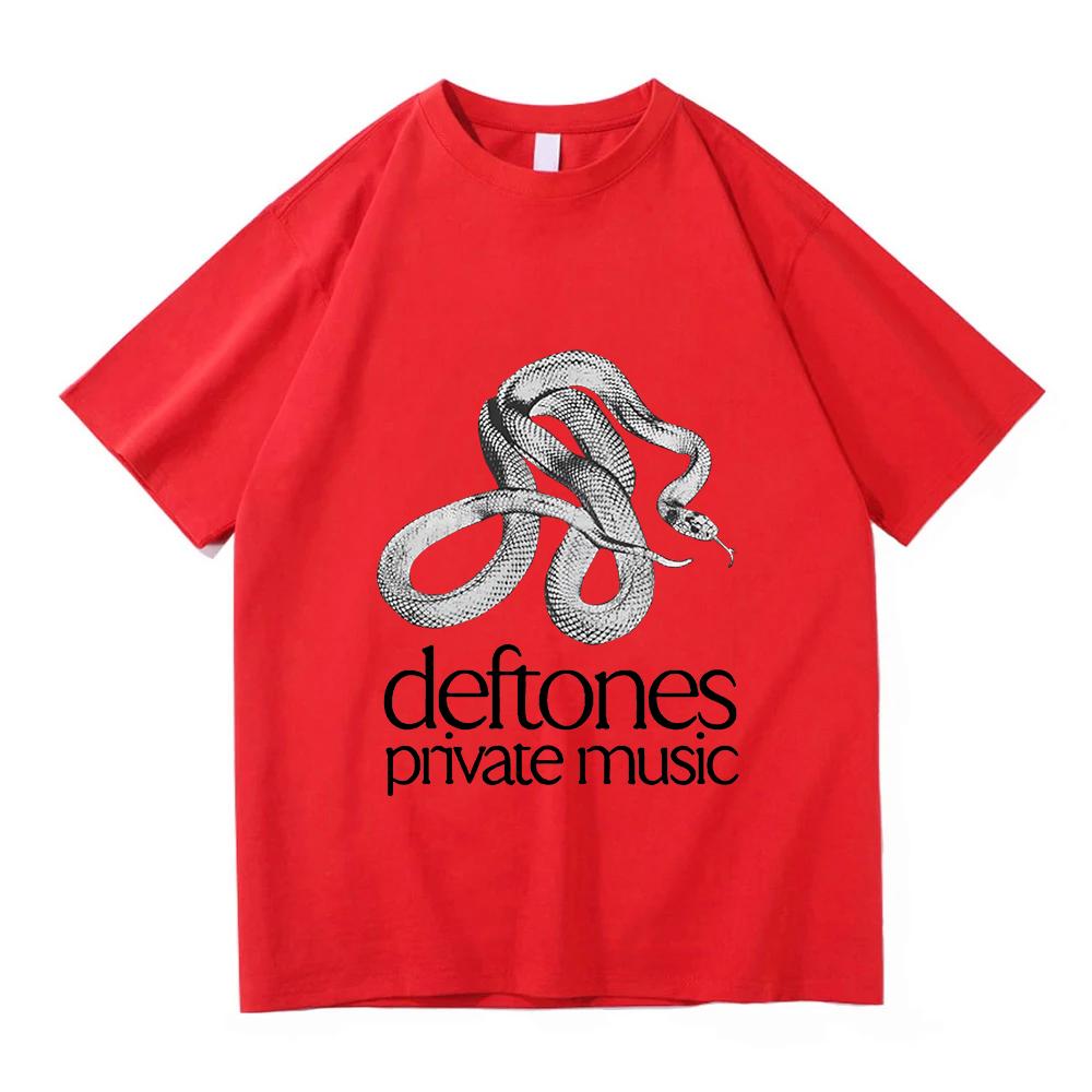 Private Music Tracklist Tees Deftones Rock Band Printing Tshirt Cotton Loose Short Sleeve T Shirt Women Men Unisex Streetwear S