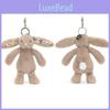 Plush Jellycat Rabbit Pendant With Floral Ear Design For Daily Decoration Bag