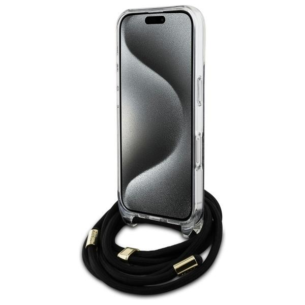 Guess Guhcp16Shc4Sek Iphone 16 6.1      Czarny/Black Hardcase Crossbody Cord 4G Print