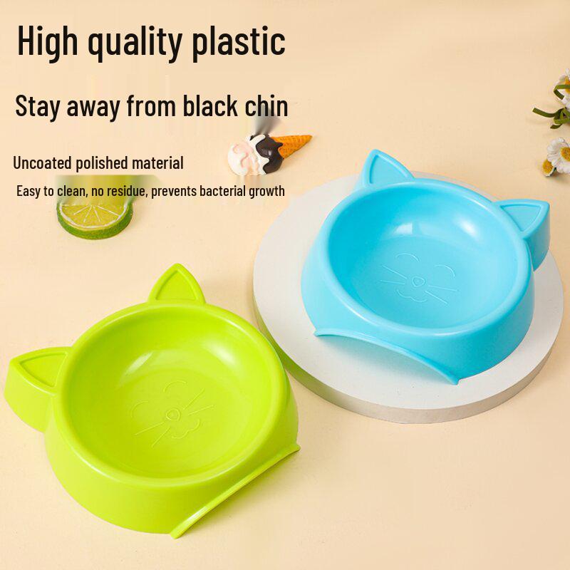 Cat Ear Macaron Color Pet Bowl - Food & Water Dish for Cats & Dogs