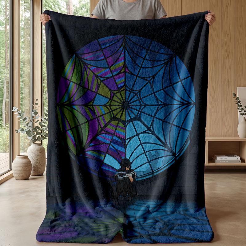 Soft Flannel Blanket Lightweight Cozy Bedroom Living Room CoverWednesday Addams