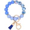 BAOSIWA Silicone Beaded Keychain Wristlet Key Ring Bracelet Cute Car Key Chain Holder for Women Girls