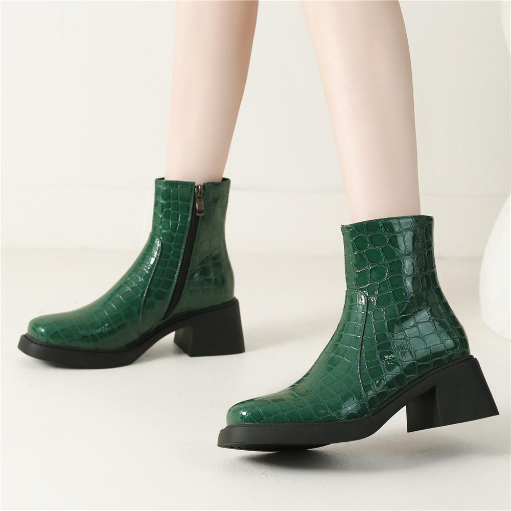 Fashion Gold Silver Women Chelsea Boots High-Top Size Zipper Round Toe Booties Platform High Heels Luxury Trendy Banquet Party Dress
