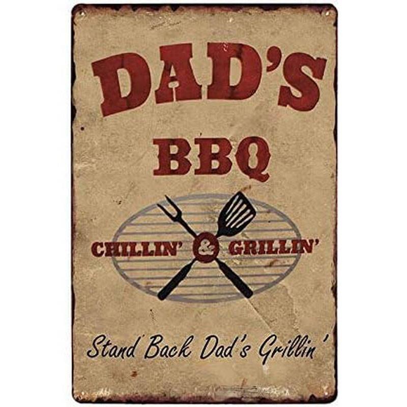 Metal Aluminum Signs BBQ Party Zone Wall Decoration Plaque Vintage Art Poster Iron Painting for Man Cave Home Cafe Garden Club