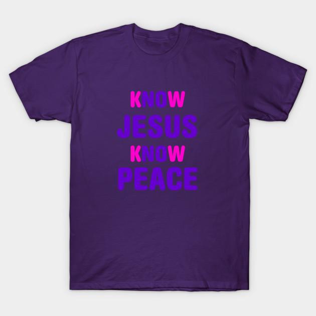 New Fashion Men T Shirt Know Jesus Know Peace Print Short Sleeve Tops Tees Casual