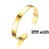 Adjustable C-Shaped Stainless Steel Bracelet with Engraved Text Logo and 6mm Opening for Women
