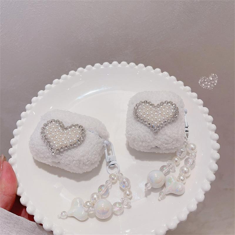 Plush Love Earphone Cover Airpods4 Is Suitable for Apple Pro2 3rd Generation Bluetooth Protection Silicone Case for Autumn and Winter Women