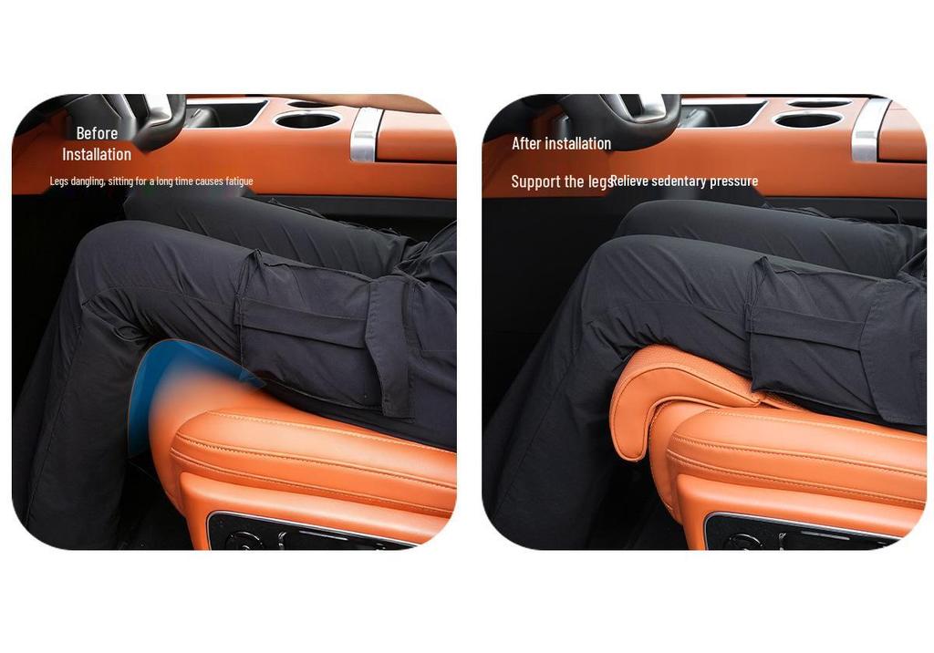 All-Season Universal Car Seat Cushion with Integrated Leg Rest - Comfortable Single-Piece Rear Seat Footrest