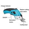 4V Portable Electric Scissor Auto Cutter Cordless Tailors Scissors Rechargeable 1PC For Cutting Garment Fabric