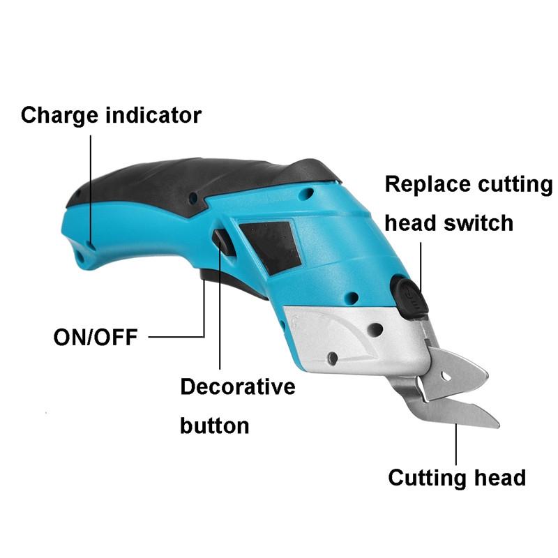 4V Portable Electric Scissor Auto Cutter Cordless Tailors Scissors Rechargeable 1PC For Cutting Garment Fabric