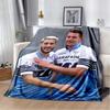 Vintage Lazio Fußballstar Hellblau Adler Trikot Porträt Flanelldecke Weich Warm Leicht Sportfan Waschbare Decke Sofa Schlafzimmer Dekor