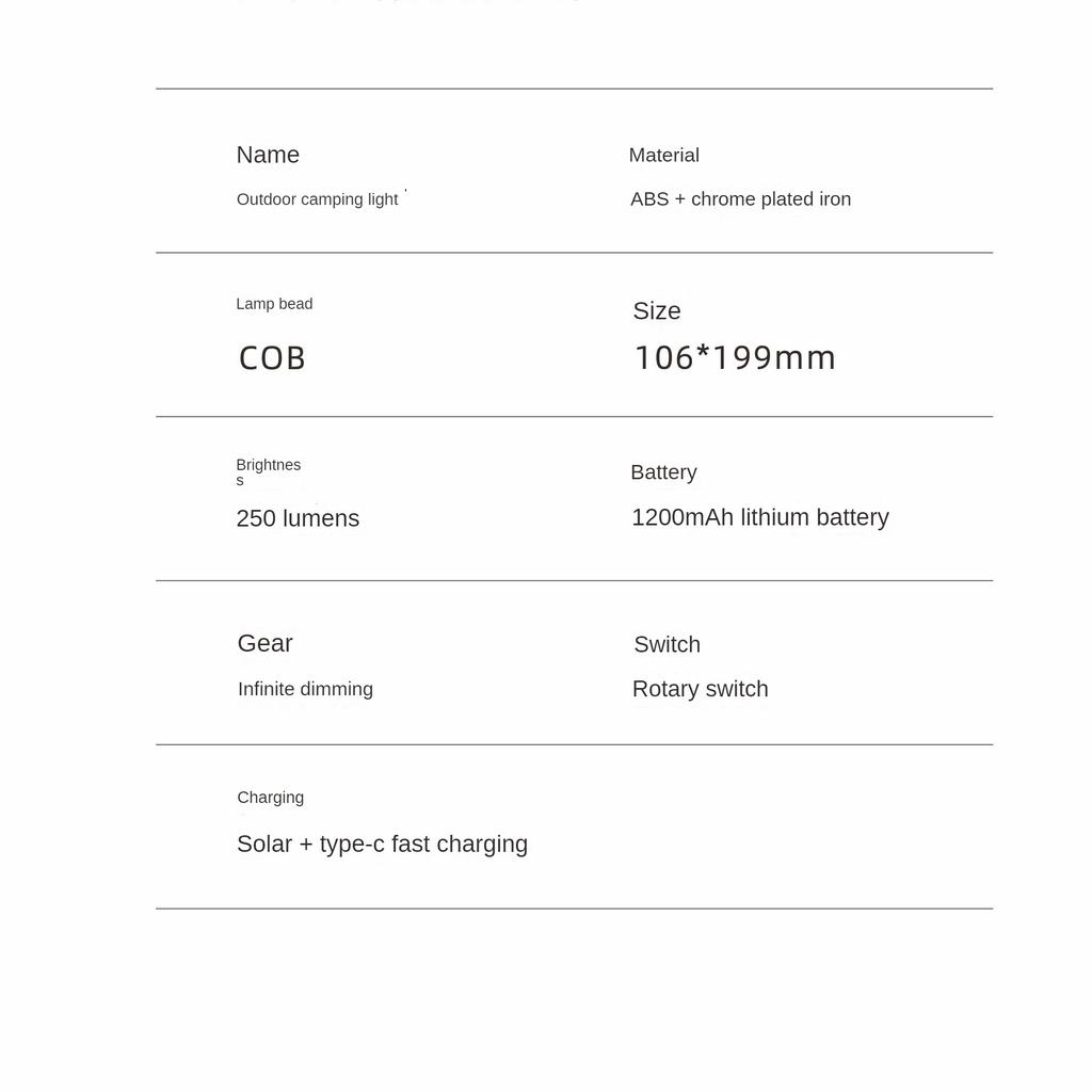 New solar camping lamp, outdoor camping lamp, retro atmosphere tent lamp, camp lamp, COB lighting portable lamp