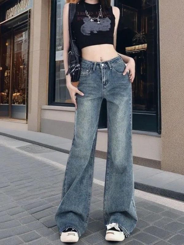 2026 Retro High-Waist Slimming Wide-Leg Jeans: Spring & Autumn Style for Long Legs