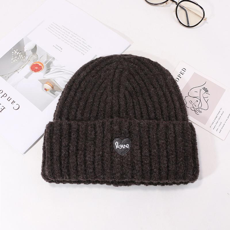 Embroidered Hat for Women In Autumn and Winter Casual Versatile Knitted Hat Ear Protection and Warmth Thickened Wool Hat Trendy and Cold Hat