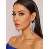 2 pieces of women's fashionable long love tassel earrings, earrings, banquet and party accessories