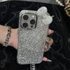 Luxury Rhinestone Bow Epoxy Sequins Phone Case For iPhone 17 16 15 14 13 12 11 Pro Max Plus Cute Bling Shockproof Bumper Cover