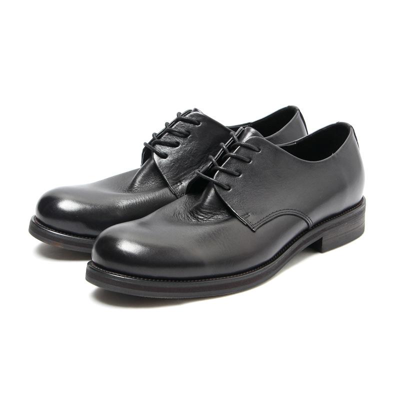 8401-2 Hand-Polished Old Leather Shoes Men'S Round Head Leather Shoes British Fashion Leather Trendy Shoes