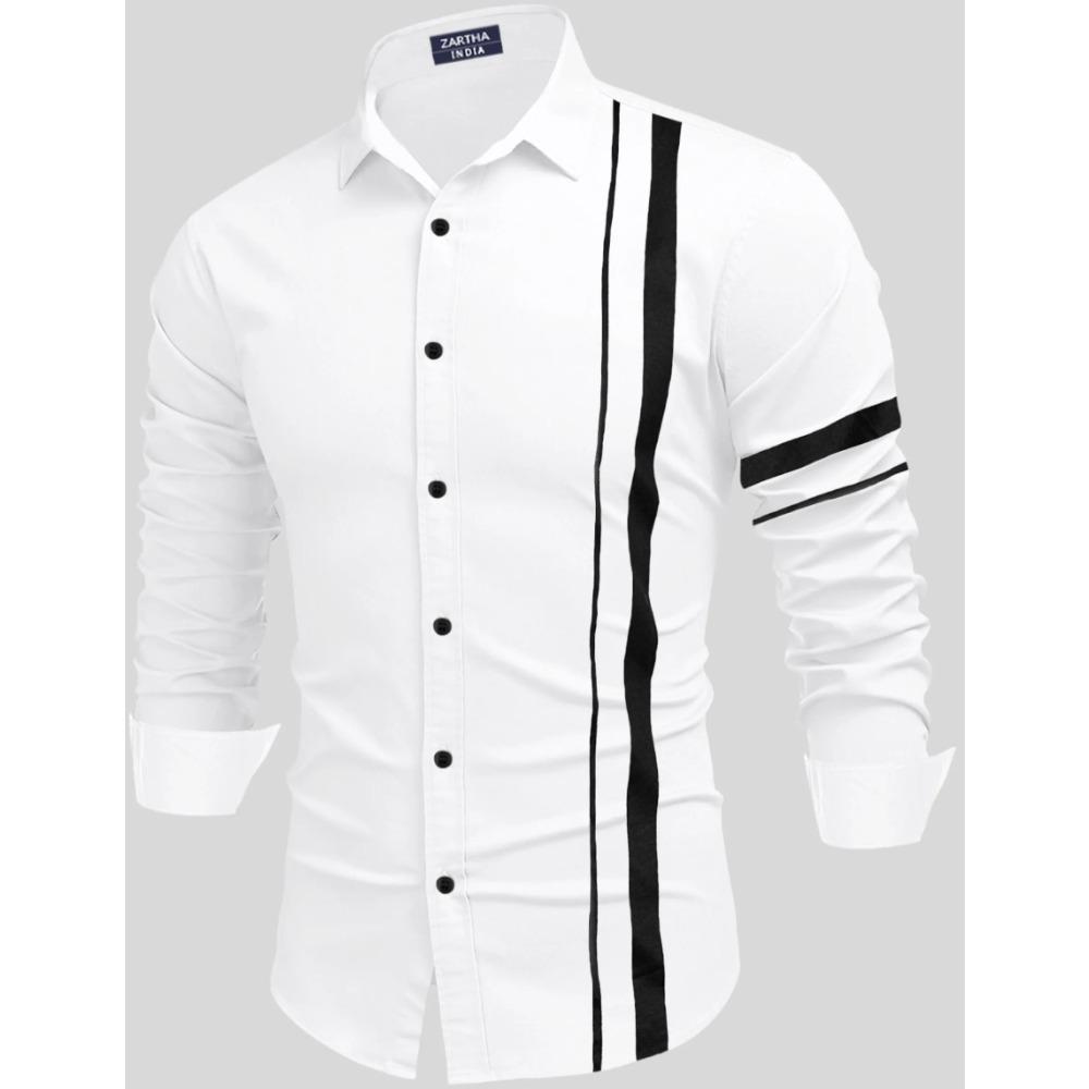 Spring New Men's Shirt 3d Printing All-match Line Printing Long-sleeved Casual Shirt Men's Fashion Casual Lapel Button Shirt