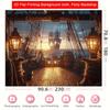 Nautical Pirate Ship Backdrop - Sunset Deck Lanterns Ocean Background