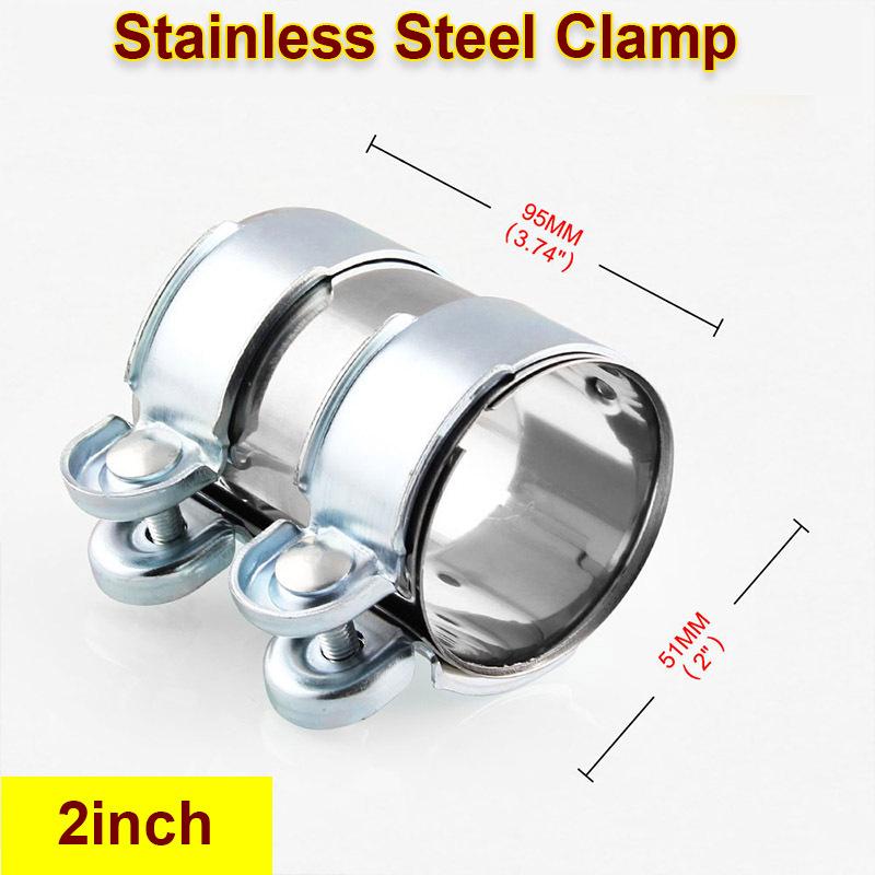Stainless Steel Exhaust Pipe Clamp for Car OutDiameter 2"/'2.5" Clamp Tail Throat Connector Sleeve for Downpipes Catback Systems