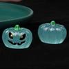 8pcs Halloween Luminous Pumpkin Figures Mini Pumpkin Ornaments  for Patio Yard Garden