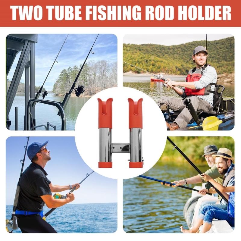 Rail Clamp On Fishing Rod Holder Fishing Rod Stabilizer Stainless Steel Mounting System For Boating