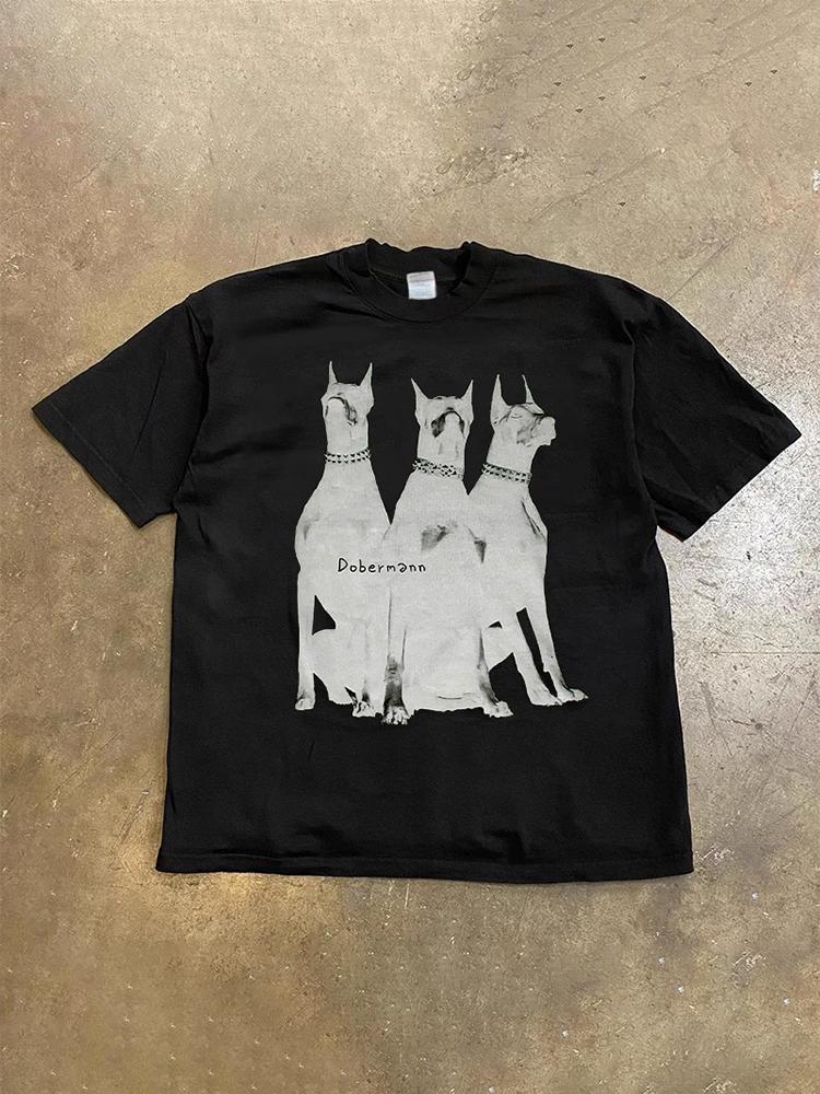 

Футболка Доберман Футболка с коротким рукавом Подходит для ношения как мужчинам, так и женщинам в модном стиле с коротким рукавом 4XL