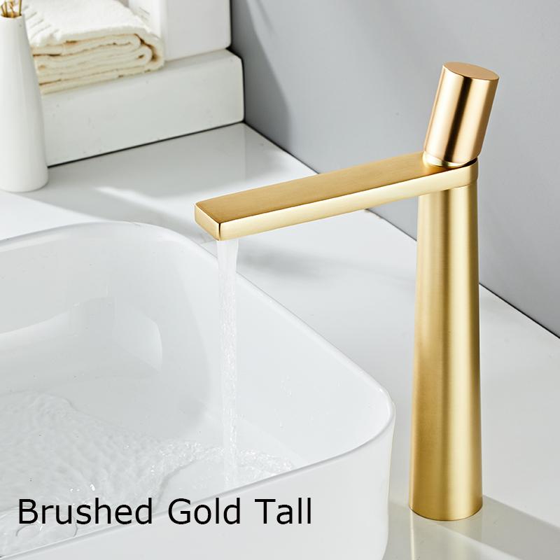 BAKALA Bathroom Faucet Brush gold Basin Faucet Mixer Hot &Cold Bathroom Basin Faucet Mixer Tap Hot and Cold Sink faucet