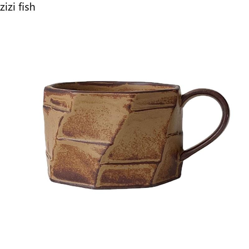Retro Nieregularny Ceramiczny Kubek Kreatywna Tekstura Kubek do Kawy Kubek na Napoje Biurowy Kubek na Sok Kubki na Mleko Kubki na Wodę Produkty Gospodarstwa Domowego