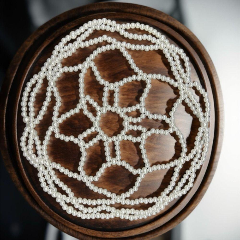 Handgefertigte Netz-Haaraccessoires Perlengeflecht Braut-Kopfschmuck Perlen-Kopfschmuck Braut-Hochzeit