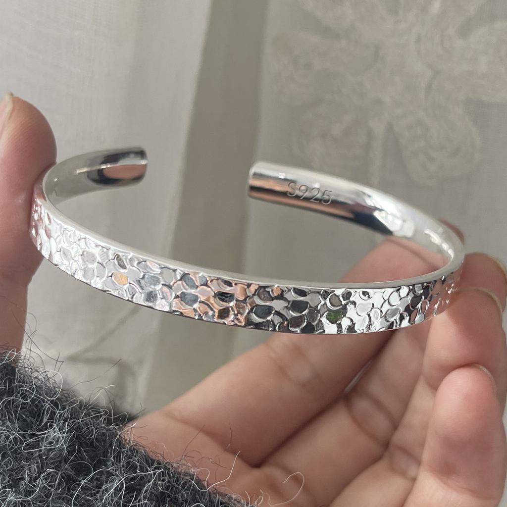 100% Solid 925 Sterling Silver Metal Bracelet for Women Men Shinning Handmade Simple Narrow Flower Bracelets For Birthday Gift