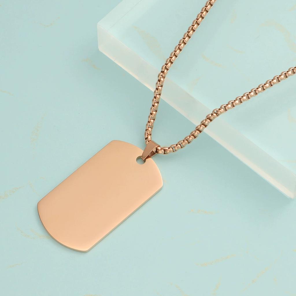 10pcs Titanium Steel Exquisite Trendy Men's Pendant Necklace Polished Mirror Men's Fashion