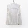 Lapel Sleeveless Single Breasted Flap Pockets Women Waistcoat Candy Color Ripped Holes Denim Vest Coat Streetwear