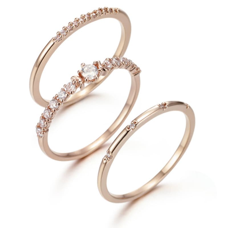 ELLE Jewelry Blossom Layered Ring 3-Piece Set ELBRWR086