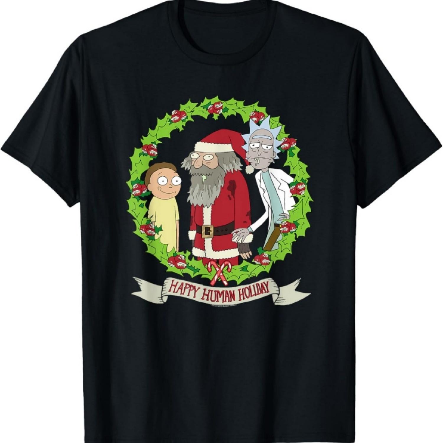 Рик и Морти Счастливый Человеческий Праздник Морти Рубен Рик Футболка Футболка XXXXXL разноцветный