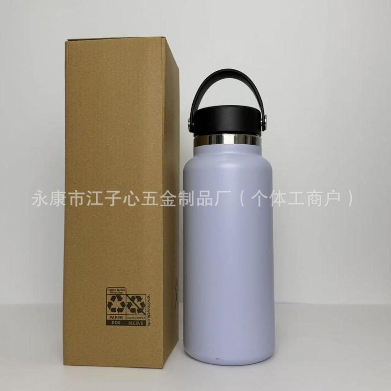 Borraccia Termica in Acciaio Inossidabile 32oz 40oz Doppia Tappo Tazza da Viaggio per Esterno con Manico Ermetica Palestra Escursionismo Campeggio